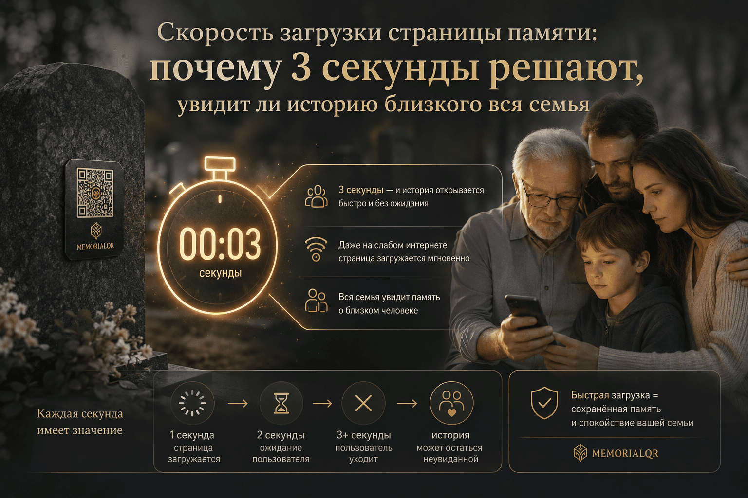 Скорость загрузки страницы памяти: почему 3 секунды решают, увидит ли историю близкого вся семья